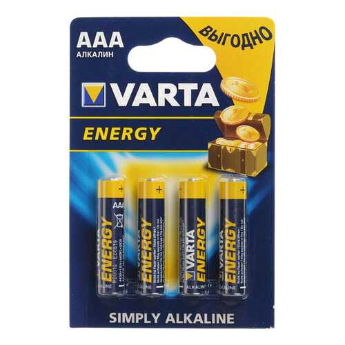 Батарейка щелочные Varta Energy AAA LR3 4 шт в Эксперт