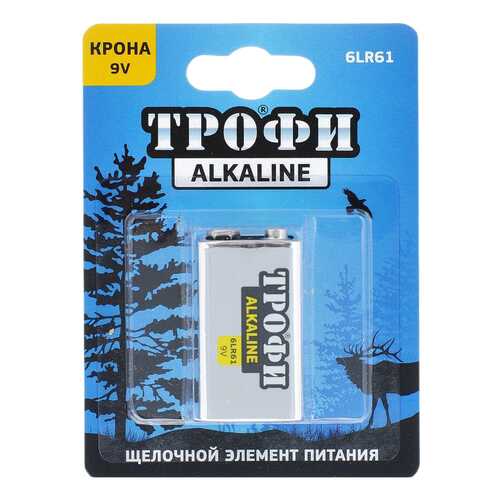 Батарейка Трофи Alkaline 6LR61-1BL C0034928 1 шт в Эксперт